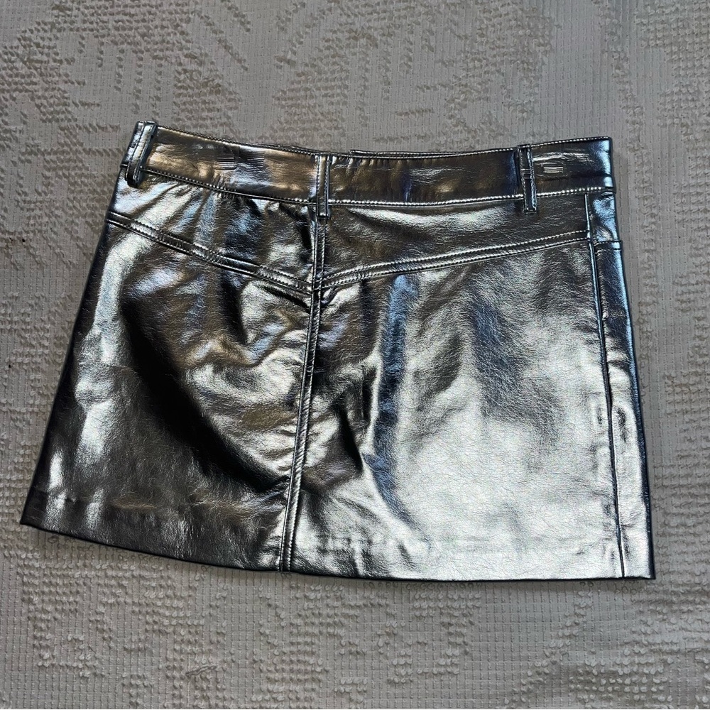 Mango Shimmering Silver Mini Skirt - Picture 3 of 5
